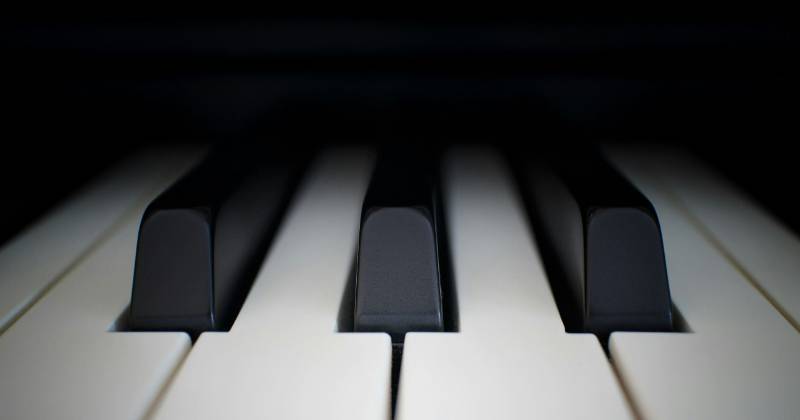 Piano keys close up