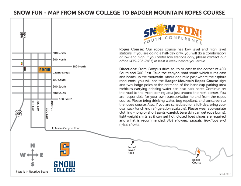 SnowFun Ropes Course Map