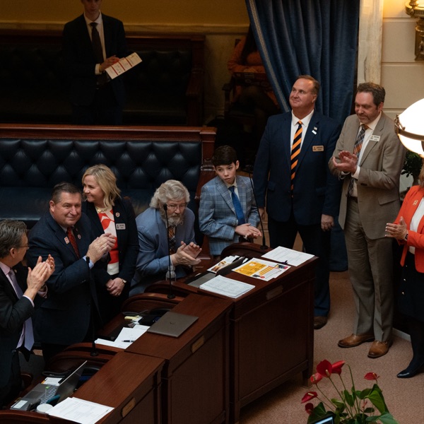 Snow College is recognized on the Senate floor by Senator Derrin Owens