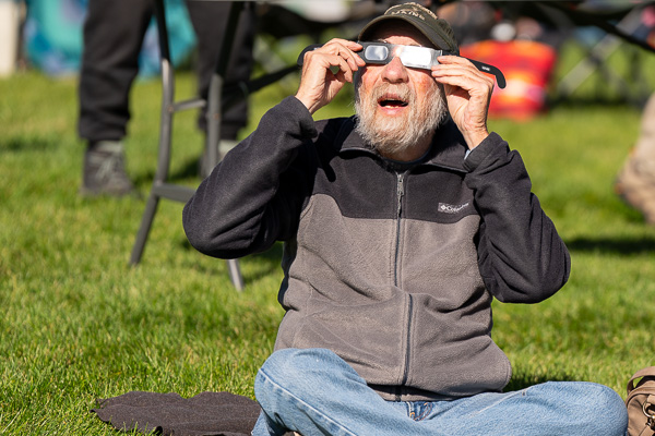 Annular Eclipse viewers at the Snow College Richfield campus