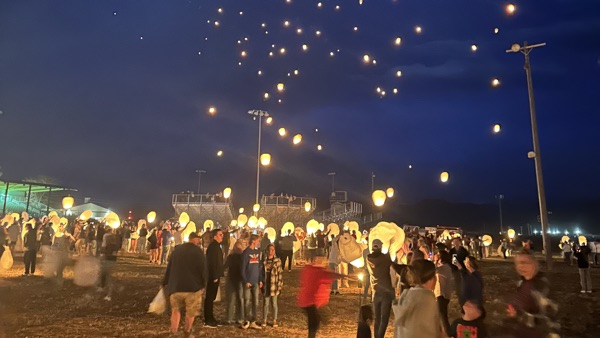 Lanterns are released into the sky