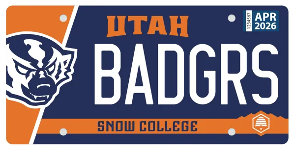 New Snow College License Plate