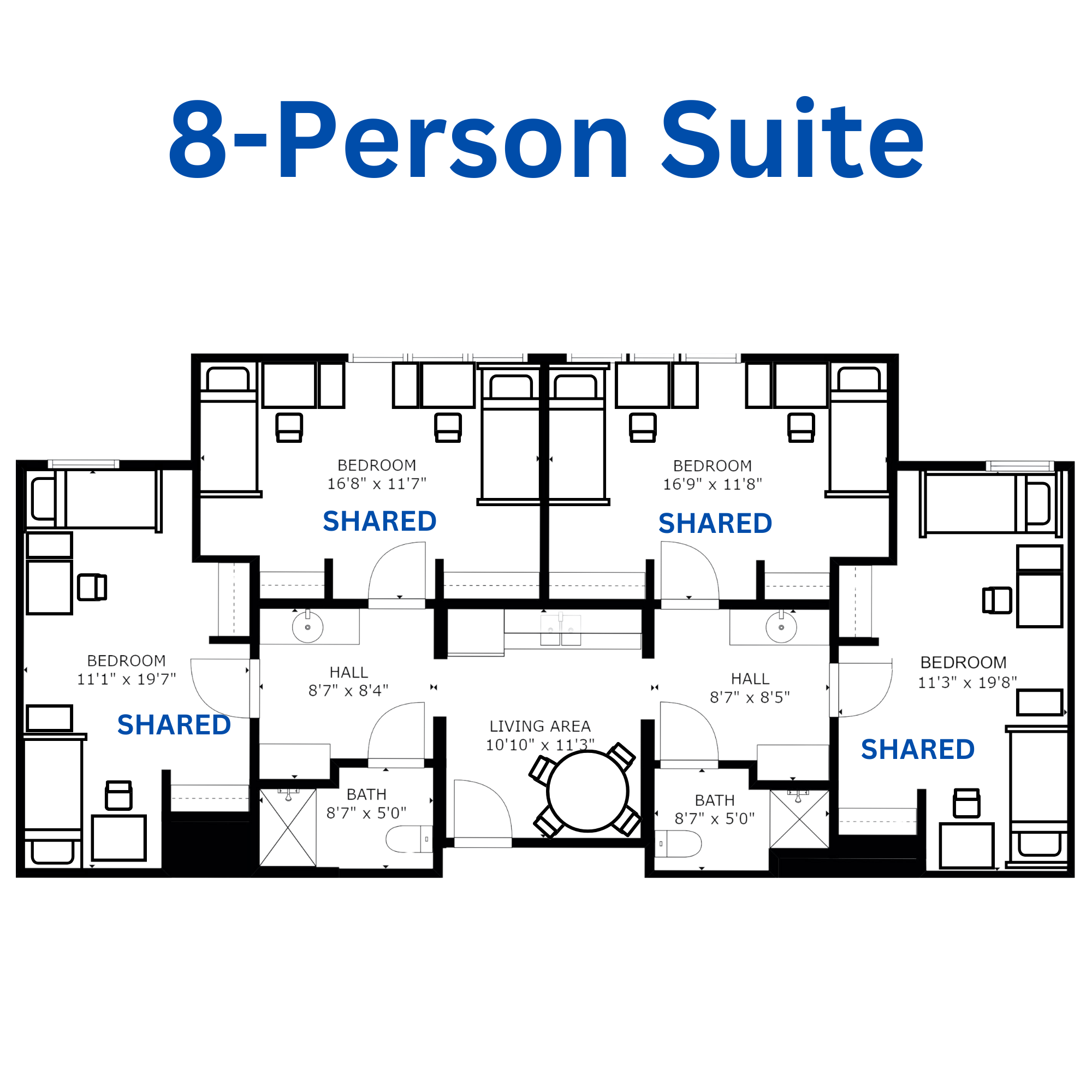 8-Person Suite Floor Plan