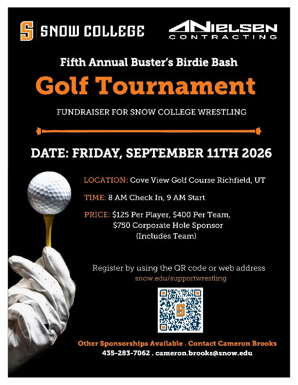 Golf Tournament to support Snow College Wrestling in Richfield, Utah